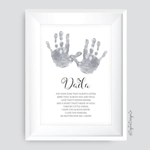 Art de l'empreinte de la main de papa, Saint-Valentin, fête des pères, anniversaire, création d'empreintes de main pour enfants bébé bambin, poème cadeau pour papa, carte à faire soi-même, souvenir