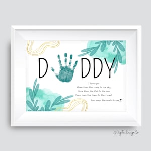 Papa Gedicht, Papa Handabdruck Art Craft, Vatertag, Baby Kleinkind Andenken Memory Craft DIY Karte, Papa Gedicht Karte