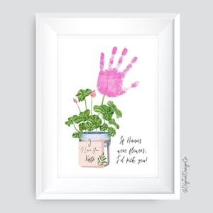 Grand-mère, grand-mère, cadeau de fête des mères, cadeau d'anniversaire, création artisanale d'empreintes de main de fleurs pour enfants et tout-petits, souvenir, carte à faire soi-même, imprimable