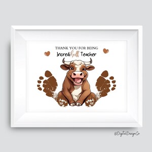 Gracias por ser maestro Incredibull, artesanía de huella de toro, niños pequeños, graduación, recuerdo de memoria de agradecimiento, regalo para el maestro