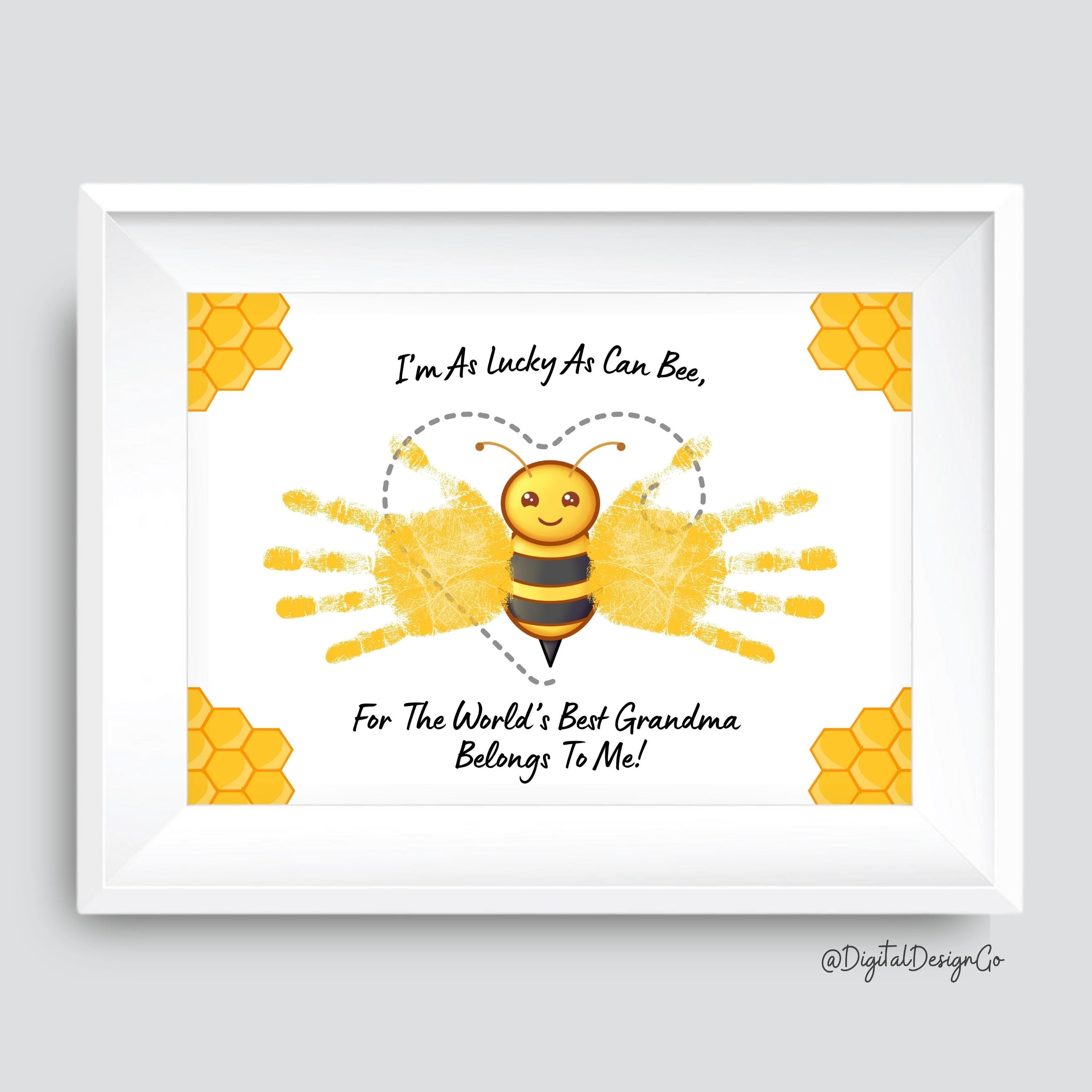 Grandma & Nana Handprint Craft, Birthday Gift, Bee Handprint Art