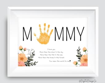 Mommy Poem, Handprint Art Craft, Mother's Day, Birthday, Baby Toddler, DIY Keepsake