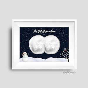 The Cutest Snow-bum, Baby Bottom Craft, Snowflake, Snowball, Winter, Christmas Bottom Print, Baby Bum Butt Art, Memory Keepsake, Printable