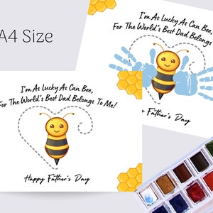 Buy Fathers Day Handprint Art, Handprint Craft, Printable Gift, Bee ...