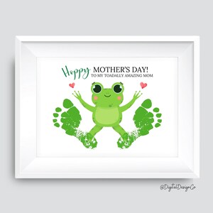 Hoppy Dia das Mães, Para Minha Mãe Incrível, Artesanato de Arte com Pegadas de Sapo para Crianças, Bebês, Presente para Mãe, Lembrança de Memória, Presente de Cartão DIY