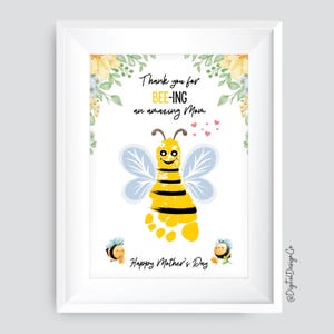 Manualidad con huella de abeja para el Día de la Madre, recuerdo para bebés y niños pequeños, regalo DIY