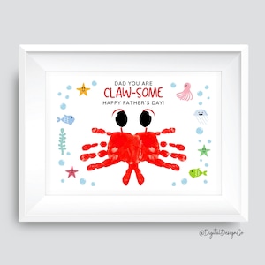 Vaderdag voetafdruk kunst, papa je bent klauw-sommige, krab voetafdruk ambacht voor kinderen baby peuter, geheugen aandenken, DIY-kaart, cadeau voor papa