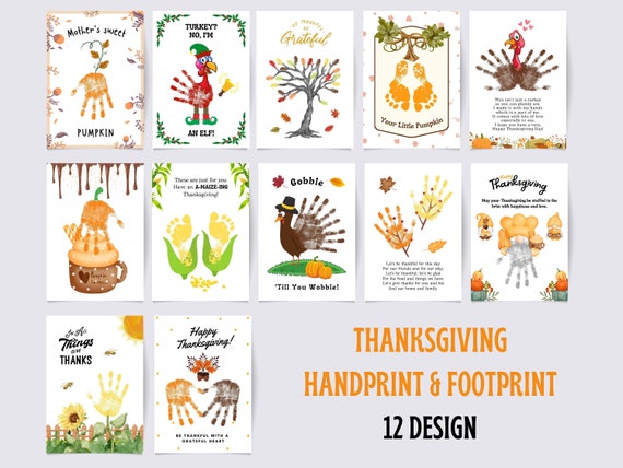 Thanksgiving Handprint Footprint Craft Bundle Thanksgiving