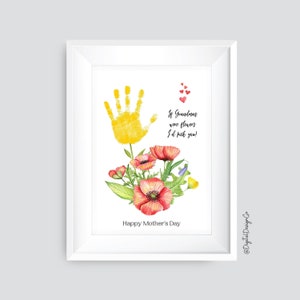 Artesanato de impressão manual para o dia das mães, Nana, vovó, Gigi, Mimi, presente de dia das mães, artesanato de flores para crianças, bebês, lembranças, cartão DIY