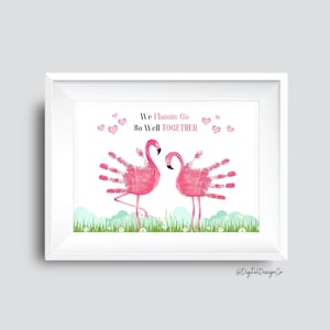 Flamingo Handprint Art, We Flamin-go so Well Together, Valentine's Day ...