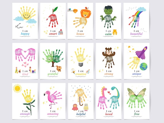15 Affirmation and Inspirational Handprint Craft Bundle Handprint