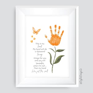 Arte Artesanal com Impressão de Mãos de Flores, Artesanato com Impressão de Mãos para o Dia das Mães para Crianças Bebês e Crianças Pequenas, Lembrança de Memória, Cartão DIY, Decoração para Imprimir, Presente para Mãe