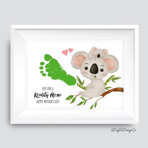 Vous êtes une maman koality, bonne fête des mères, créations d'art empreinte de koala pour enfants bébé tout-petit, cadeau pour maman, carte souvenir souvenir imprimable
