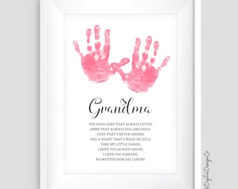 Oma Handprint Art, Valentinstag, Muttertag, Geburtstag, Kinder Baby Kleinkind, DIY Karte