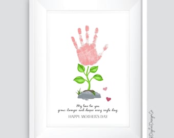 Mother's Day Handprint Art Craft, Happy Mother's Day, Flower Handprint Art for Kids Baby Toddler, Memory Keepsake, DIY Card, Gift for Mom