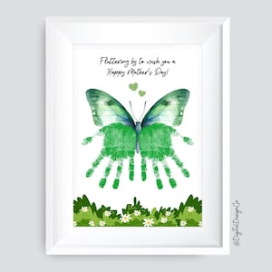 Moederdag Handafdruk Knutselen, Fladderen Om Je Een Fijne Moederdag Te wensen, Vlinder Knutselen, Kinderen Baby Peuter, Aandenken, DIY Cadeaukaart