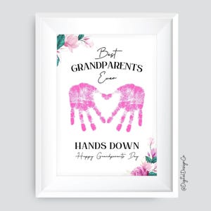 Los mejores abuelos, sin duda, arte con huellas de manos para el Día de los Abuelos, recuerdo para abuelas, manualidades para niños, bebés y niños pequeños, decoración DIY.