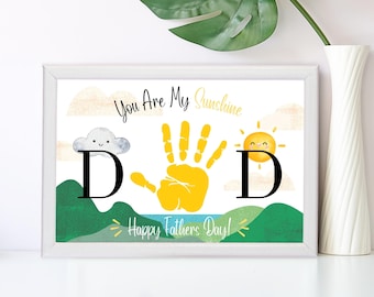Handprint Art for Father's Day, You Are My Sunshine Dad, Easy DIY from Kids, Crafts for Toddlers Preschool Gift for Dad
