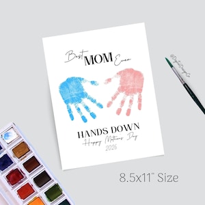 Mom Hands Down 2026, Happy Mothers Day, Handprint Art Craft, Kids Baby ...
