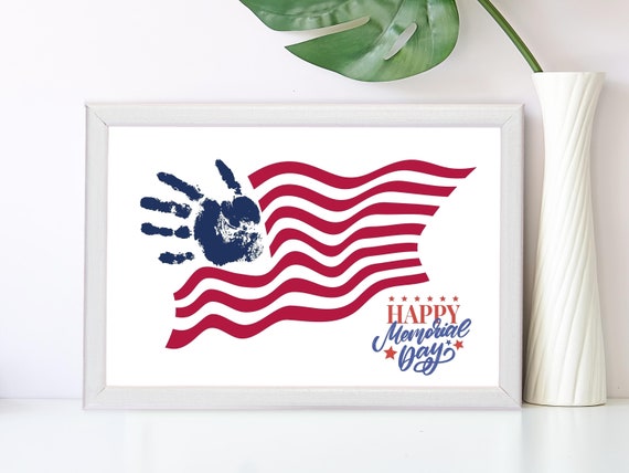 Memorial Day Handprint Kid Craft Baby Handprint Art DIY Kids