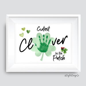 かわいいクローバーの手形アートクラフト、聖パトリックの日のクローバーの手形クラフト、子供、赤ちゃん、幼児、ギフト、思い出の記念品、DIY