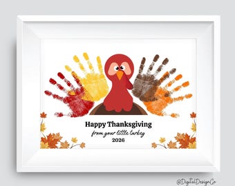 Happy Thanksgiving From Your Little Turkey, Turkey Handprint Craft, Kids Toddler, DIY, Fall 2026