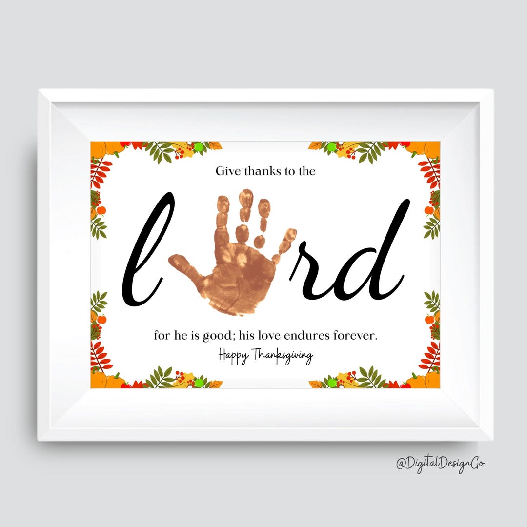 Christian Thanksgiving Handprint Art Craft, Kids Baby Toddler, Give ...
