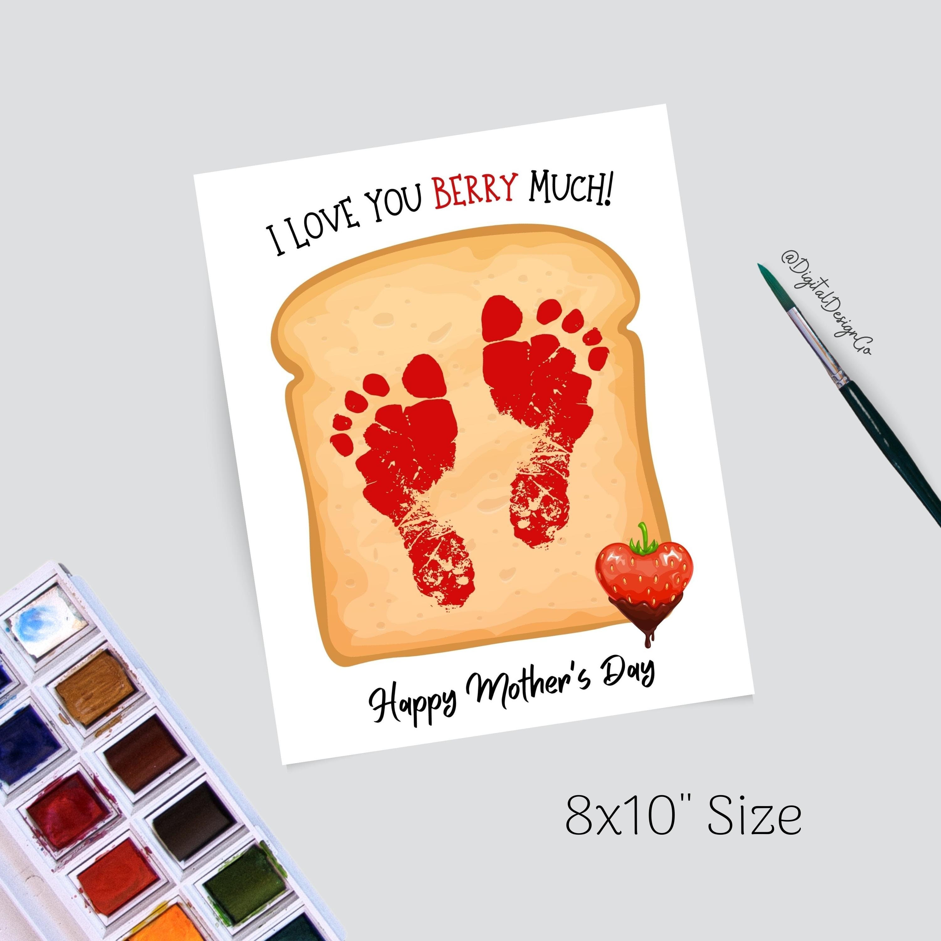 I Love You Berry Much Handprint Footprint Craft, Strawberry Jam