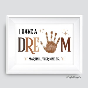 Tengo un sueño, arte con huellas de manos del mes de la historia afroamericana, manualidad con huellas de manos del día de Martin Luther King, niños pequeños, recuerdo, jardín de infantes en edad preescolar, tarjeta hecha a mano