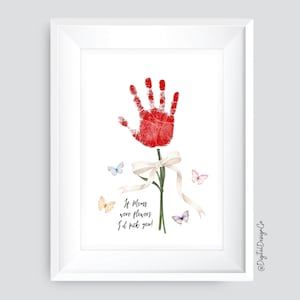 Si las mamás fueran flores, te elegiría, artesanía artística con huellas de manos del día de la madre para niños pequeños, recuerdo de memoria, tarjeta de bricolaje, regalo para mamá