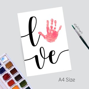 Love Handprint Footprint Art Craft, Valentine's Day, Baby Kids Toddler ...