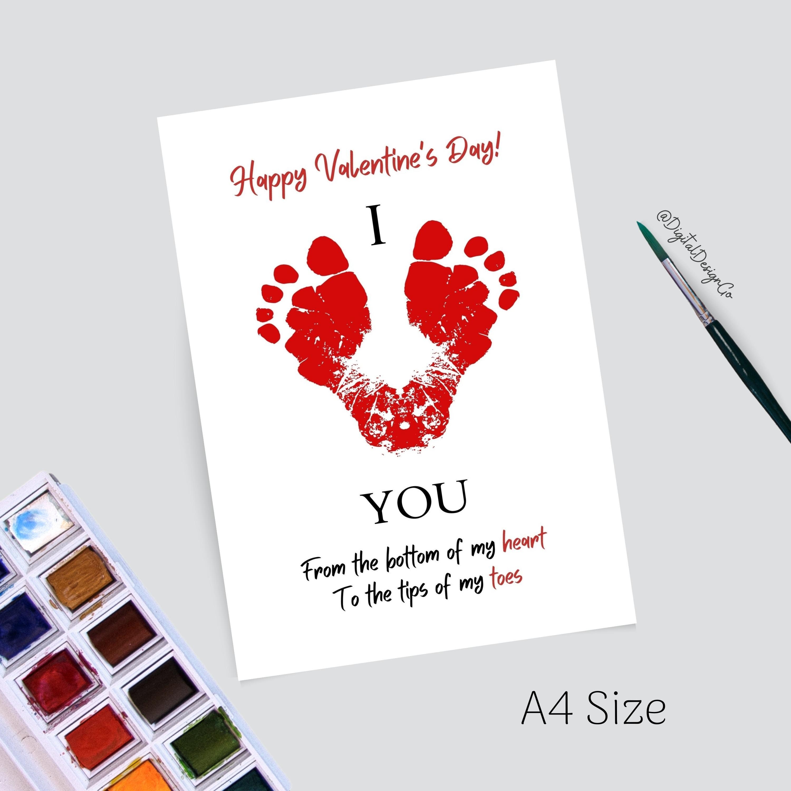 I Love You Poem Footprint Handprint Art Craft, Valentine's Day Craft ...
