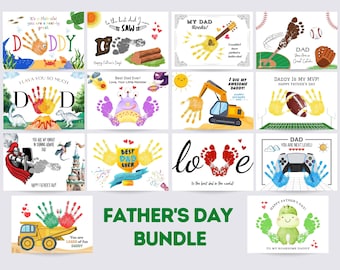 Father's Day Bundle, Footprint Handprint Art Craft, Baby Toddler Kids, DIY Keepsake