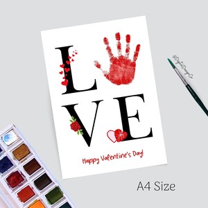 Love Handprint Art Craft, Happy Valentines Day, Love Craft for Kids ...