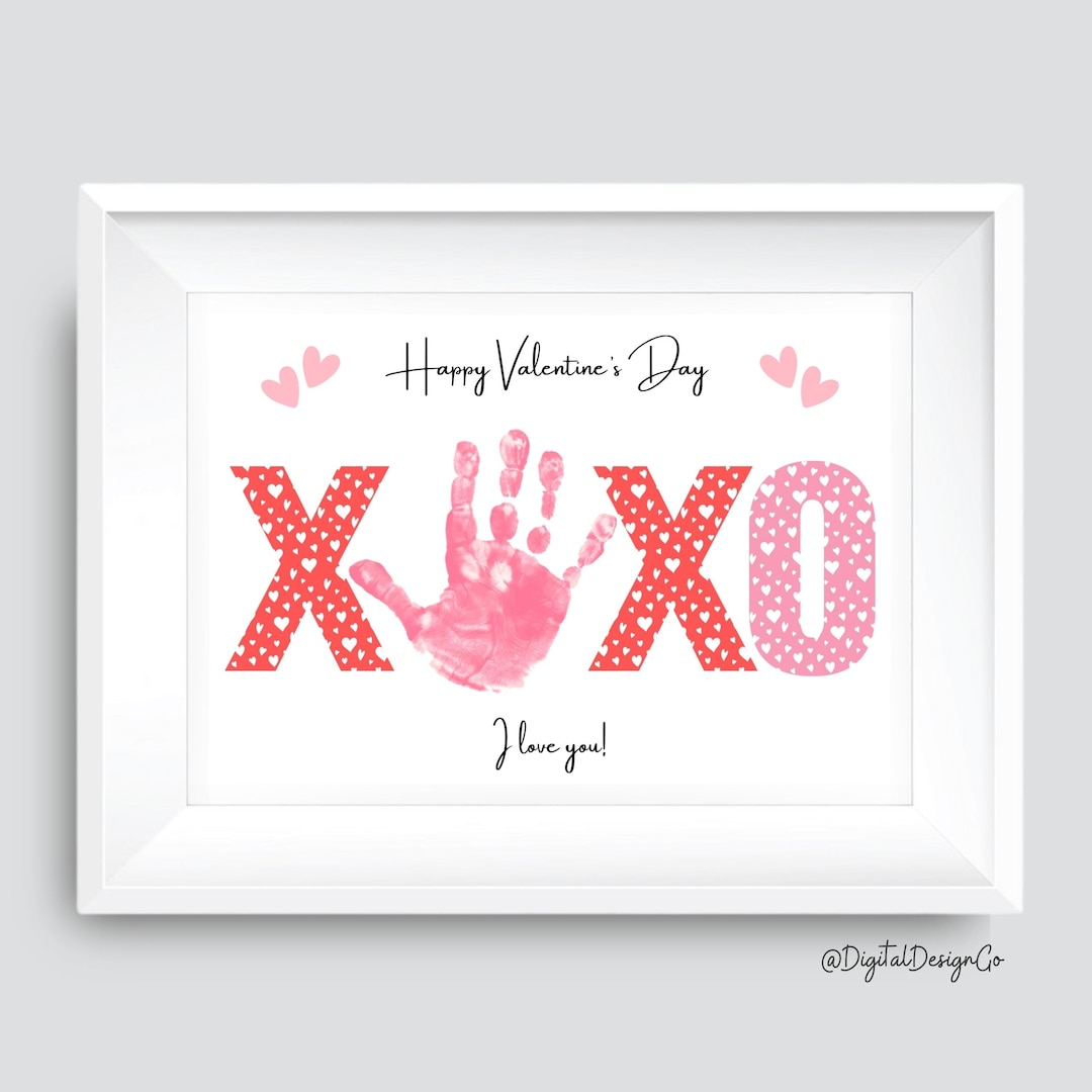 Valentine's Day Handprint Art, I Love You, XOXO Craft, Kids Baby ...