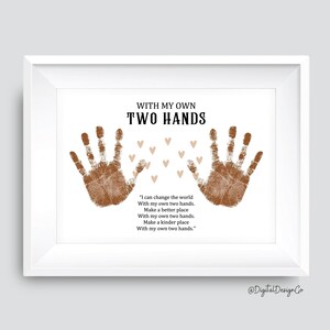 Mit meinen eigenen zwei Händen, MLK Tag Handabdruck Kunst, schwarze Geschichte Monat Handabdruck Handwerk, Kinder Baby Kleinkind, Erinnerung Andenken, Inspiration DIY Karte