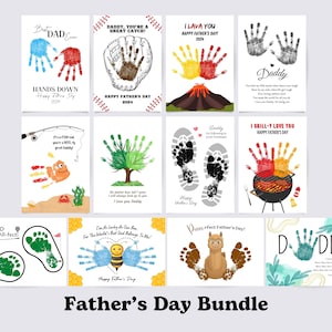 Vatertags-Bundle Handabdruck - Fußabdruck, Vatertags-Handwerk für Kinder, Baby-Kleinkind, Geschenk für Papa, Vatertagsaktivitäten, DIY-Karte