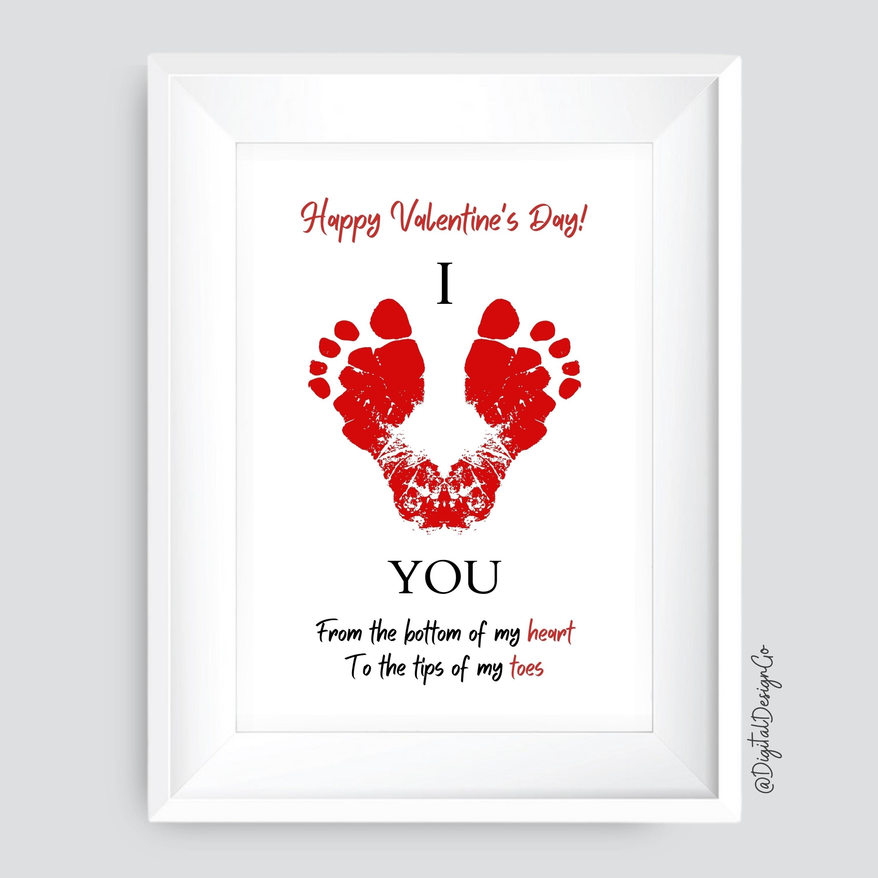 I Love You Poem Footprint Handprint Art Craft, Valentine's Day Craft ...