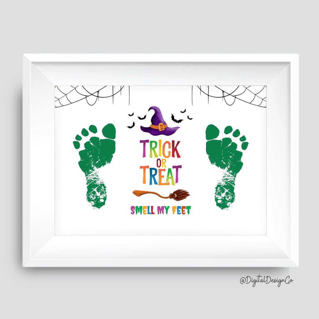 Halloween Footprint Art Craft, Trick or Treat Smell My Feet Craft, Kids ...