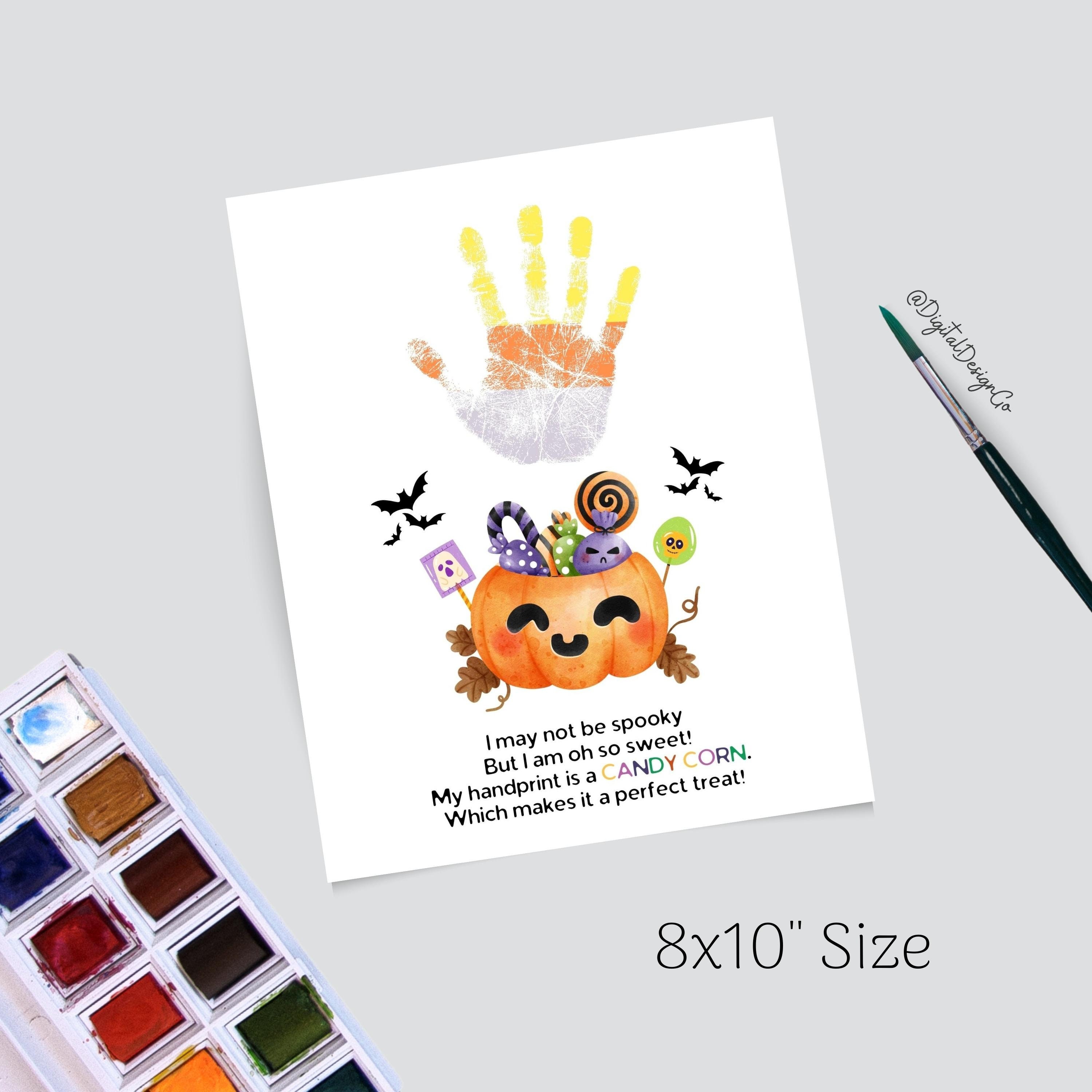 Candy Corn Handprint Art Craft, Halloween Handprint Craft for Kids Baby ...