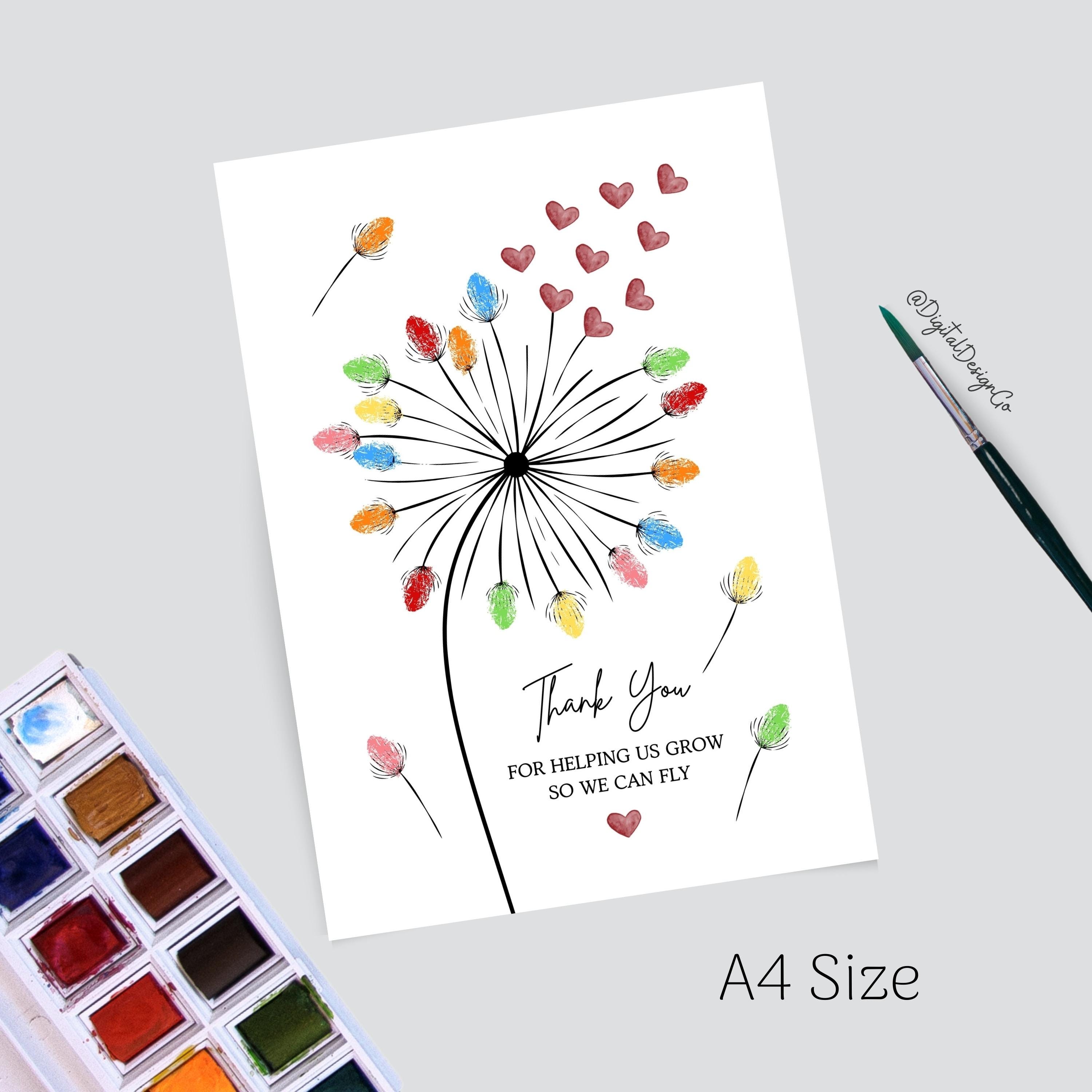 Dandelion Fingerprint Art, Thank You for Helping Us Grow so We Can Fly ...