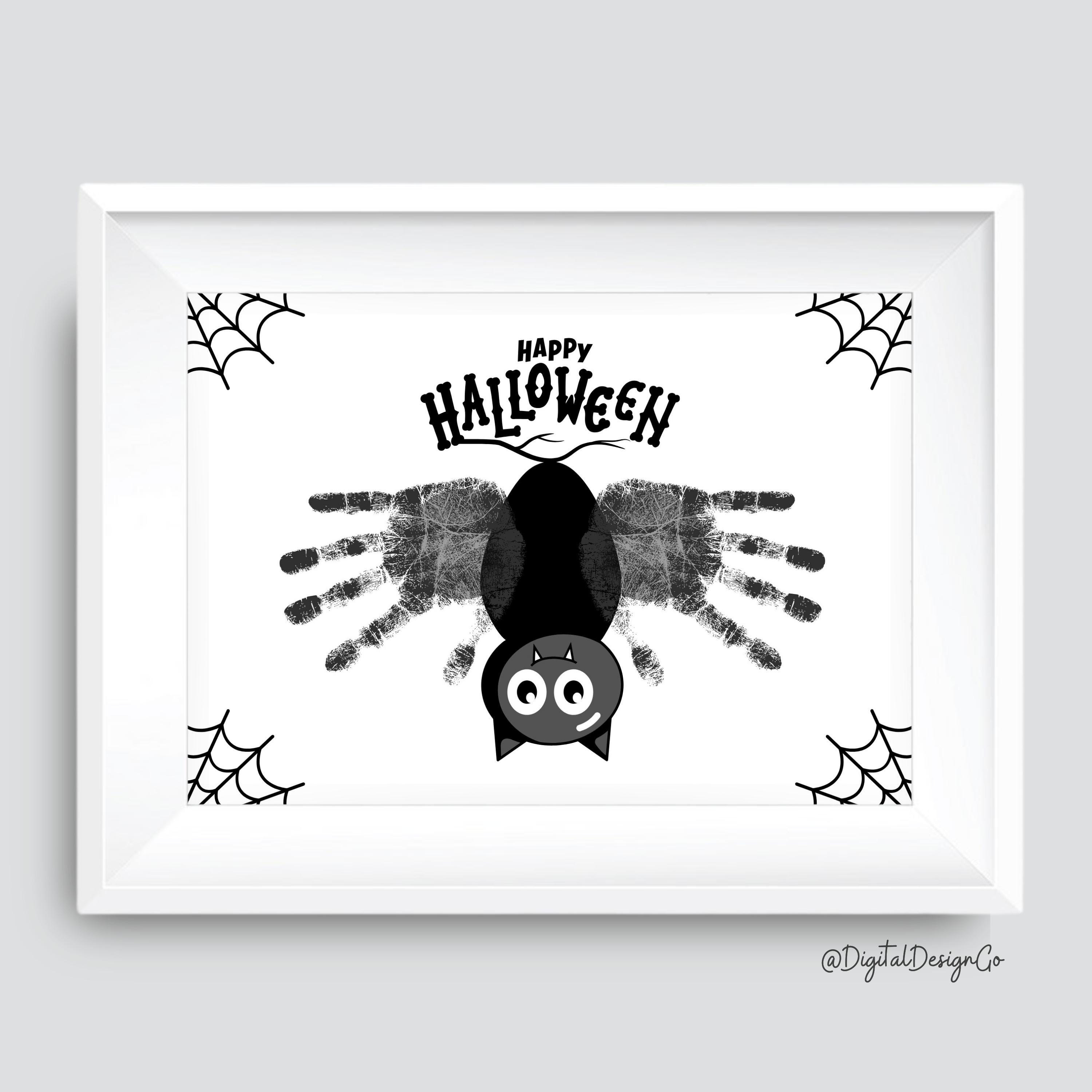 ハッピーハロウィン、コウモリのハンプリントアートクラフト、赤ちゃん