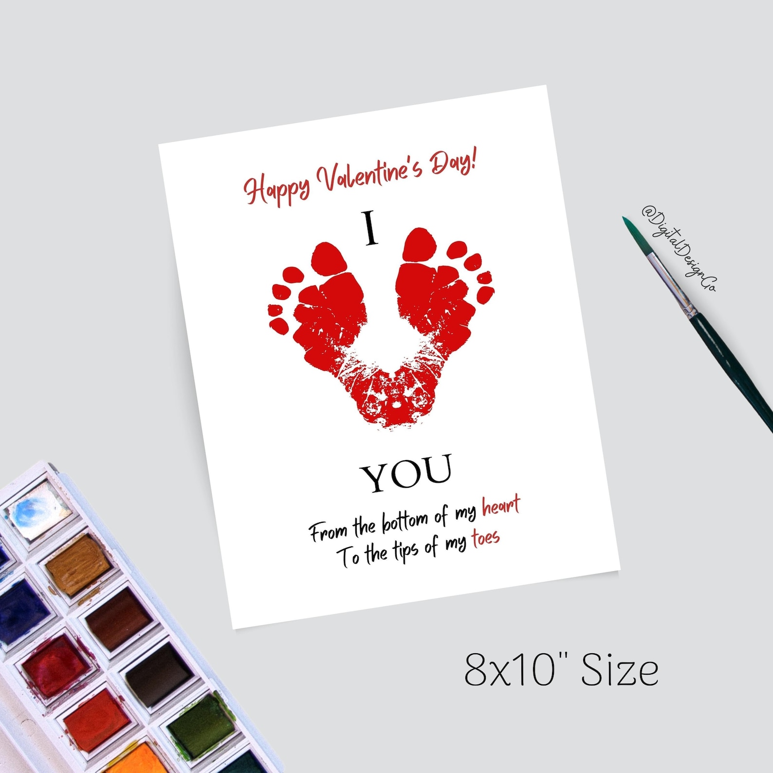 I Love You Poem Footprint Handprint Art Craft, Valentine's Day Craft ...
