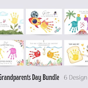 Großeltern Handabdruck Kunst Handwerk, Großeltern Tag Bundle, Geschenk für Oma und Opa, Kinder Baby Kleinkind, Andenken, DIY Karte, printable