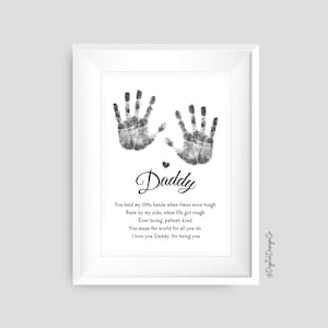 Vaderdag handafdruk ambacht, papa gedicht handafdruk ambacht, vader Vaderdag verjaardag, kinderen baby peuter, activiteit, aandenken cadeau, doe-het-zelfkaart