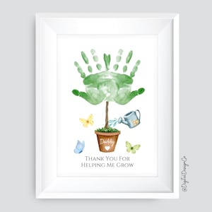 Vaderdag handafdruk kunst, papa verjaardag, boom handafdruk ambacht, kinderen baby peuter, cadeau voor papa, herinnering aandenken, DIY-kaart, afdrukbaar