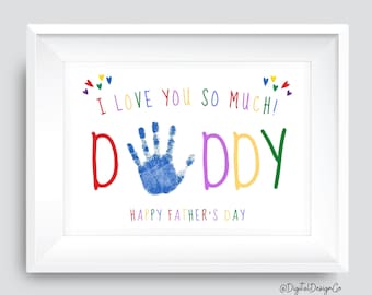 Ich liebe dich so sehr Papa, Vatertag Handabdruck Art Craft, Kinder Baby Kleinkind
