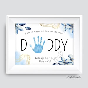 Der beste Papa, Papa Handabdruck Art Craft, Vatertag, Geburtstag, Baby Kleinkind Andenken Memory Craft DIY Karte, Geschenk für Papa