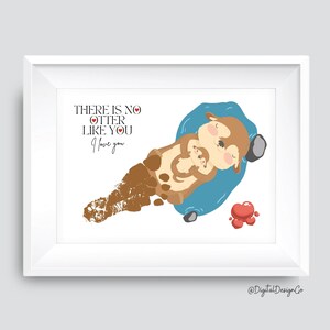 There Is No Otter Like You, I Love You, Otter Footprint Art Craft voor babypeuter, cadeau voor moeder vader grootouders, herinnering aandenken, doe-het-zelfkaart