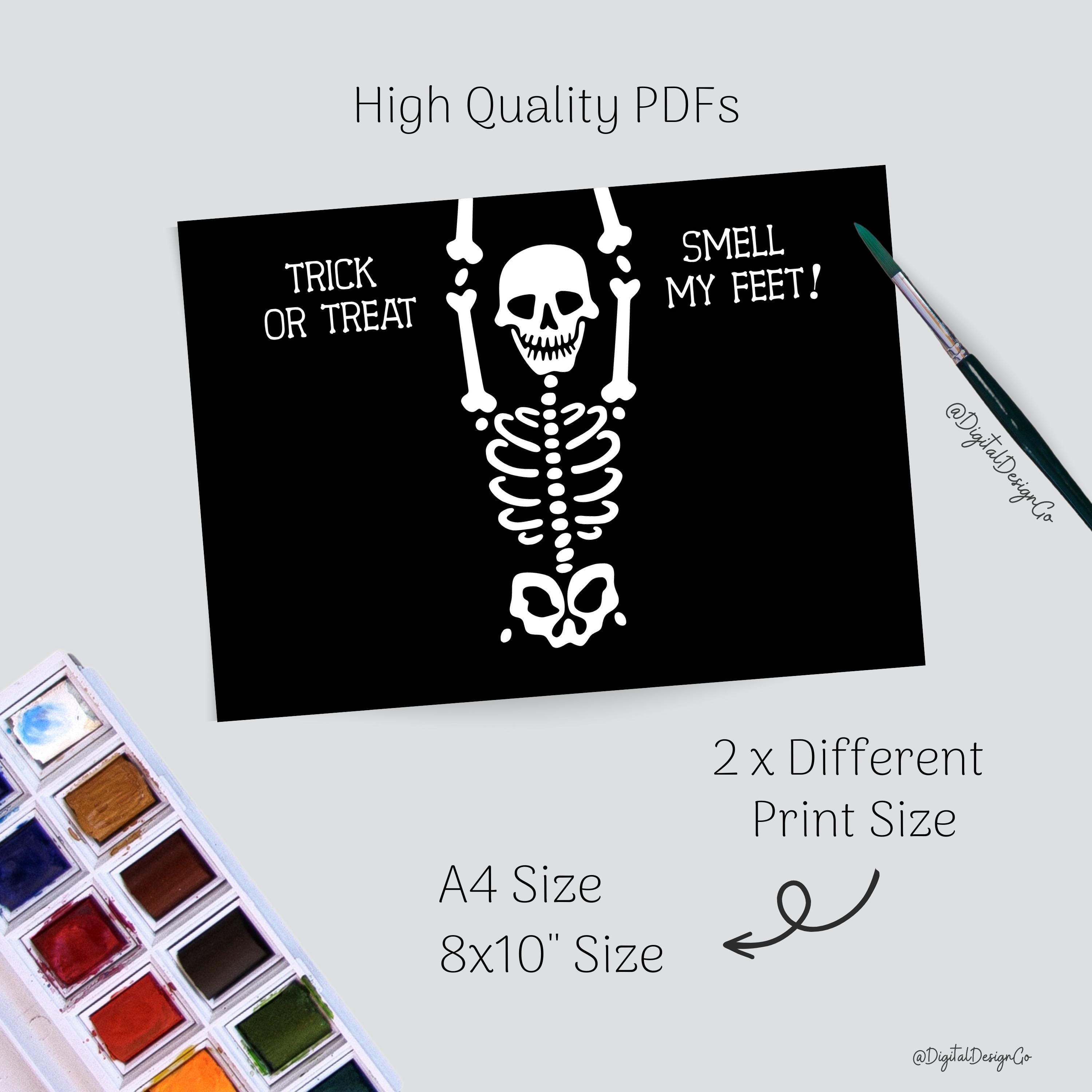 Halloween Skeleton Footprint Art Craft, Trick or Treat Smell My Feet ...